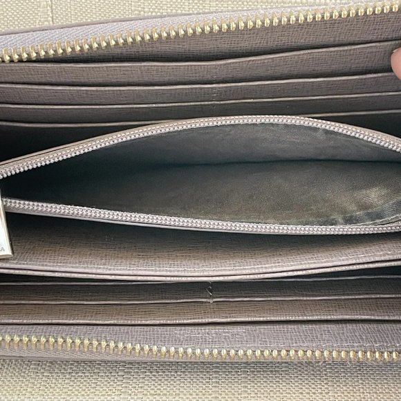 Furla Women Wristlet Genuine Leather Beige Wallet Card Holder Purse - Picture 9 of 12